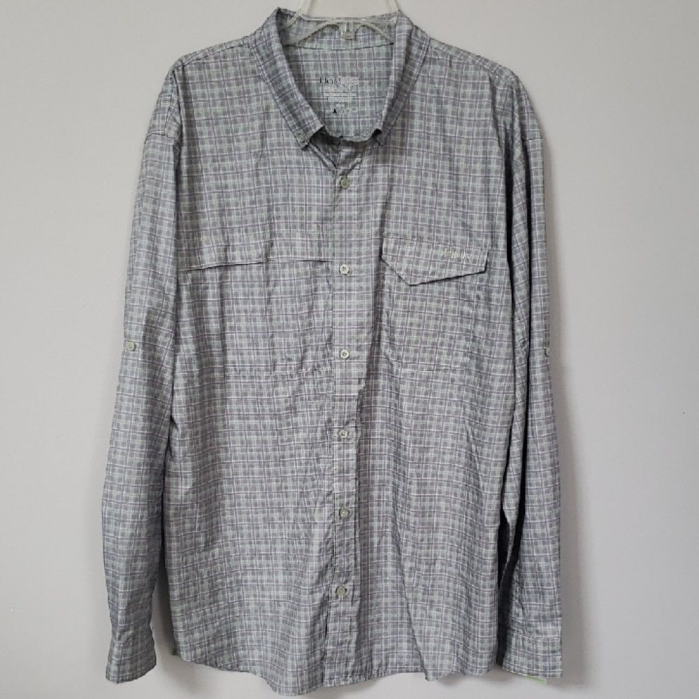 Huk Performance Shirt Mens XL Plaid Vented Lightweight Fishing Sportsman
